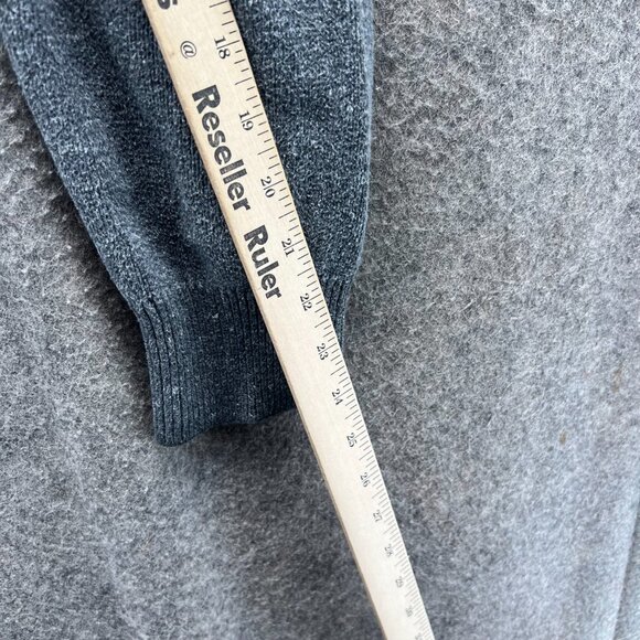 Lucky Brand Cardigan Sweater Men XL Gray Knit Pocket Vintage Wool Blend Shawl - Picture 6 of 11